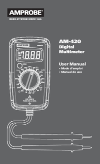 Thumbnail of document Manual - AM-420 Residential Digital Multimeter